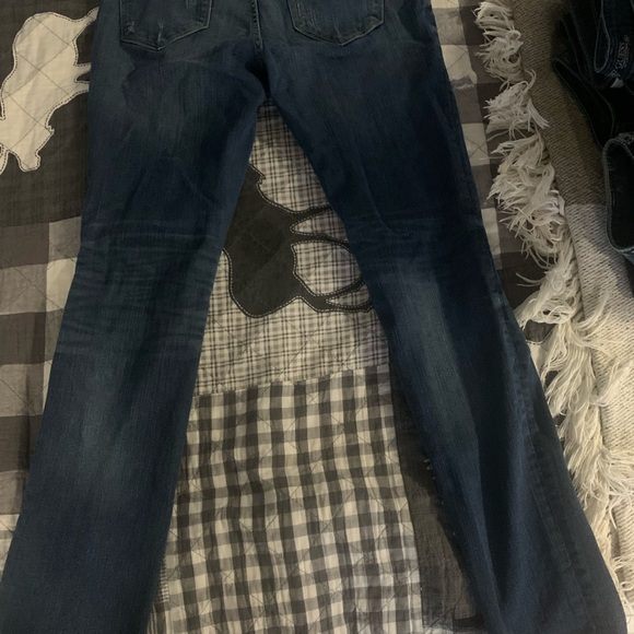 High Rise Blue Distressed Jeans - Picture 2 of 4